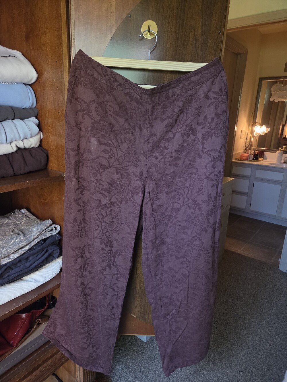 Rachel Zoe Brown Paisley Wide Leg Pants